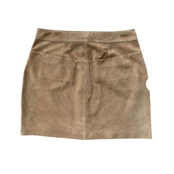 Frame Suede Mini Skirt Size 27 Carmelo Brown $595 Snap Front - Picture 5 of 5